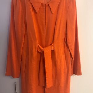 Tangerine Tie Front Linen Jacket by J Peterman